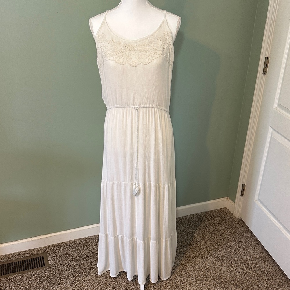 Simply Styled White Tiered Boho Maxi Dress women’s XL